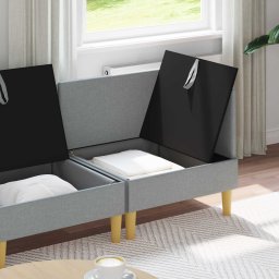 vidaXL Modulaire Sofa Set met Opslag 3 st Lichtgrijs Stof