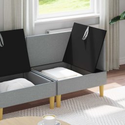 vidaXL Modulaire Sofa Set met Opslag 4 st Lichtgrijs Stof