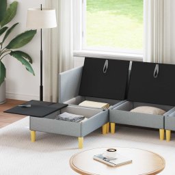 vidaXL Modulaire Sofa Set met Opslag 5 st Lichtgrijs Stof