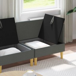 vidaXL Modulaire Sofa Set met Opslag 4 st Donkergrijs Stof