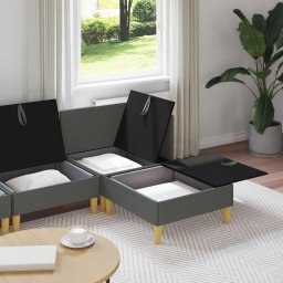 vidaXL Modulaire Sofa Set met Opslag 4 st Donkergrijs Stof