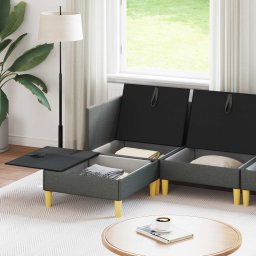 vidaXL Modulaire Sofa Set met Opslag 5 st Donkergrijs Stof