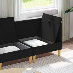 vidaXL Modulaire Sofa Set met Opslag 4 st Zwart Stof