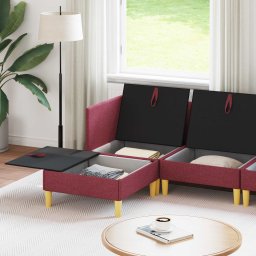 vidaXL Modulaire Sofa Set met Opslag 5 st Wijnrood Stof