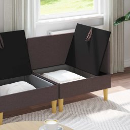 vidaXL Modulaire Sofa Set met Opslag 4 st Donkerbruin Stof