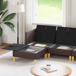 vidaXL Modulaire Sofa Set met Opslag 5 st Donkerbruin Stof