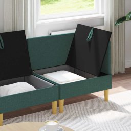 vidaXL Modulaire Sofa Set met Opslag 4 st Donkergroen Stof