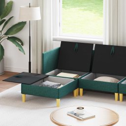 vidaXL Modulaire Sofa Set met Opslag 6 st Donkergroen Stof