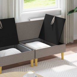 vidaXL Modulaire Sofa Set met Opslag 4 st Taupe Stof