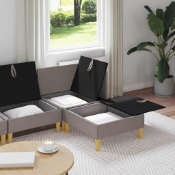 vidaXL Modulaire Sofa Set met Opslag 4 st Taupe Stof