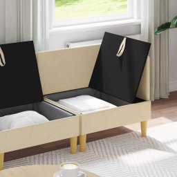 vidaXL Modulaire Sofa Set met Opslag 4 st Crèmekleurig Stof