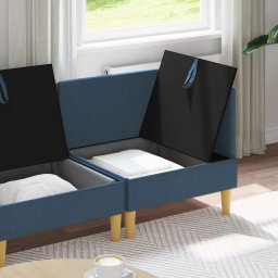 vidaXL Modulaire Sofa Set met Opslag 3 st Blauw Stof