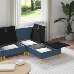 vidaXL Modulaire Sofa Set met Opslag 4 st Blauw Stof
