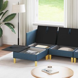 vidaXL Modulaire Sofa Set met Opslag 5 st Blauw Stof