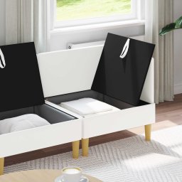 vidaXL Modulaire Sofa Set met Opslag 3 st Wit Stof