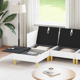 vidaXL Modulaire Sofa Set met Opslag 5 st Wit Stof