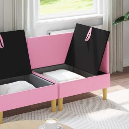 vidaXL Modulaire Sofa Set met Opslag 4 st Roze Stof