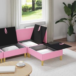 vidaXL Modulaire Sofa Set met Opslag 4 st Roze Stof