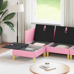 vidaXL Modulaire Sofa Set met Opslag 6 st Roze Stof