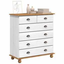vidaXL Ladekast ASKIM Wit 91 x 40 x 95,5 cm Massief grenenhout