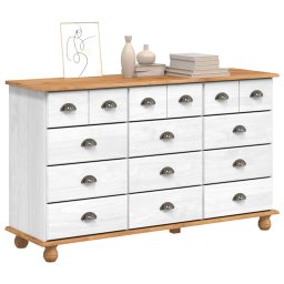 vidaXL Ladekast ASKIM Wit 79 x 40 x 133,5 cm Massief grenenhout