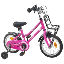 vidaXL Kinderfiets 16 Inch voor 4-6 jaar oud Roze en Zwart