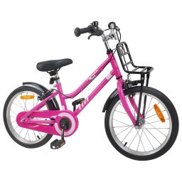 vidaXL Kinderfiets 18 Inch voor 5-7 jaar Roze en Zwart