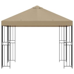 vidaXL Paviljoen 3 x 3 m Beige Polyester en staal 190 gsm