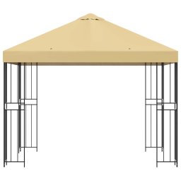 vidaXL Paviljoen 3 x 3 m Crèmekleurig Polyester en staal 190 gsm