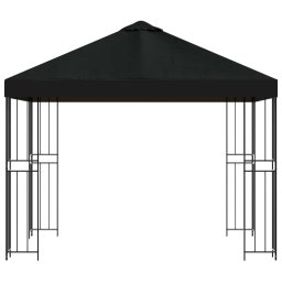 vidaXL Paviljoen 3 x 3 m Zwart Polyester en staal 190 gsm