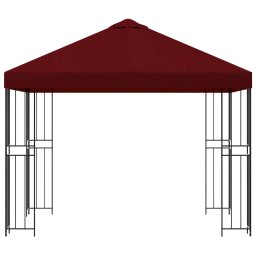 vidaXL Paviljoen 3 x 3 m Bordeauxrood Polyester en staal 190 gsm
