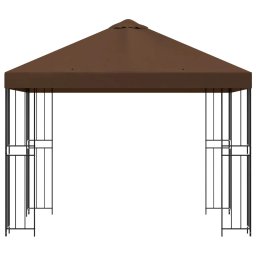 vidaXL Paviljoen 3 x 3 m Bruin Polyester en staal 190 gsm
