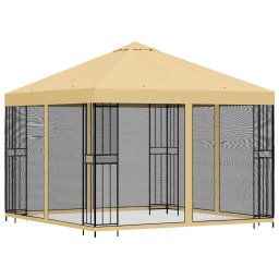 vidaXL Tuin Gazebo met Zijwanden 3 x 3 m Crèmekleurig