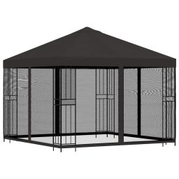 vidaXL Tuin Gazebo met Zijwanden 3 x 3 m Antracietkleurig