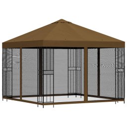vidaXL Tuin Gazebo met Zijwanden 3 x 3 m Taupe Polyester en staal