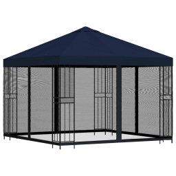 vidaXL Tuin Gazebo met Zijwanden 3 x 3 m Blauw Polyester en staal