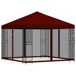 vidaXL Tuin Gazebo met Zijwanden 3 x 3 m Bordeauxrood