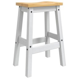 VidaXL Barkruk 2 pcs Wit en Honing Was 44 x 30 x 63 cm