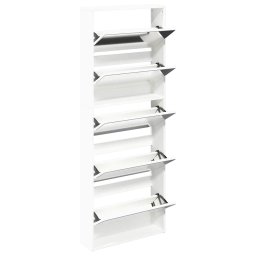 vidaXL Schoenenkast met 5 spiegels 63x17x169,5 cm wit
