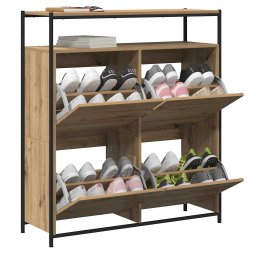 vidaXL Schoenenkast 100 x 34 x 112 cm Bewerkt hout Artisanaal eiken