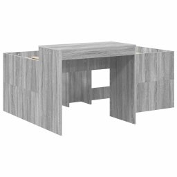 vidaXL Hoge Bed Frame met Bureau voor Kinderen Grijs Sonoma