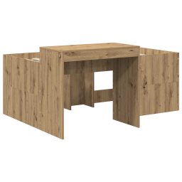 vidaXL Hoge Bed Frame met Bureau voor Kinderen Artisanaal eiken