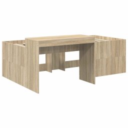vidaXL Hoge Bed Frame met Bureau voor Kinderen Sonoma Eiken