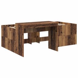 vidaXL Hoge Bed Frame met Bureau voor Kinderen Oud hout 75 x 190 cm