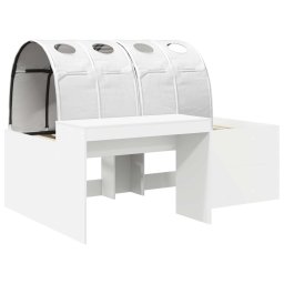 vidaXL Hoge Bed Frame met Bureau voor Kinderen 3 st Wit Bewerkt hout