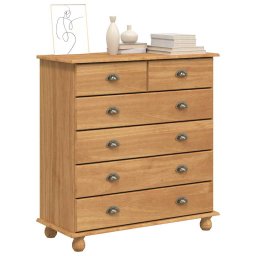 vidaXL Ladekast ASKIM Bruin 91 x 40 x 95,5 cm Massief grenenhout