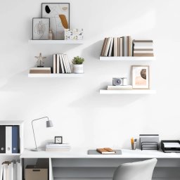 vidaXL Wandschappen zwevend 4 st 60x23,5x3,8 cm MDF hoogglans wit