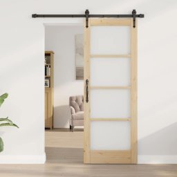 vidaXL Schuifdeur ORKDAL 73,5 x 198,5 cm Massief grenenhout en glas