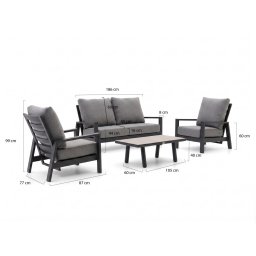 Tierra Outdoor Musone stoel-bank loungeset 4-delig 4-zits verstelbaar - Laagste prijsgarantie!