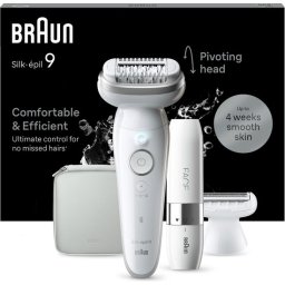Braun Silk·épil 9 - Epilator Voor Eenvoudige Ontharing - Langdurig Gladde Huid - 9-041 - Wit/Zilver